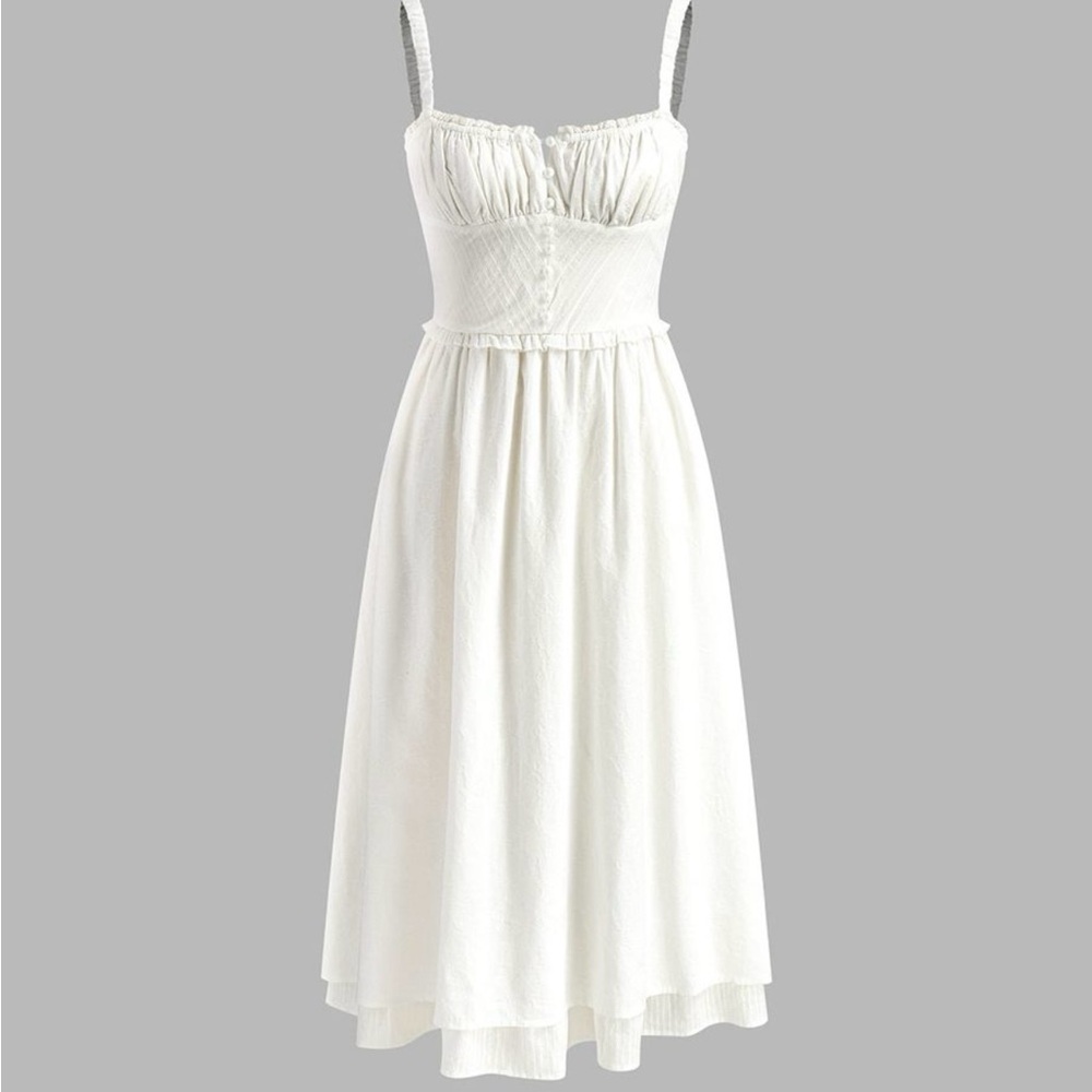 Commense White Midi Dress